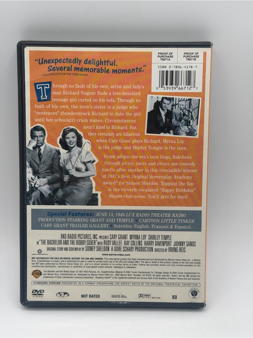 The Bachelor and The Bobby-Soxer (DVD, 1947, 2004) Full Screen - Cary Grant - Picture 2 of 9